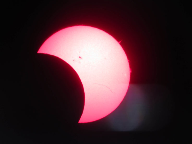 Afocal image of a partial solar eclipse