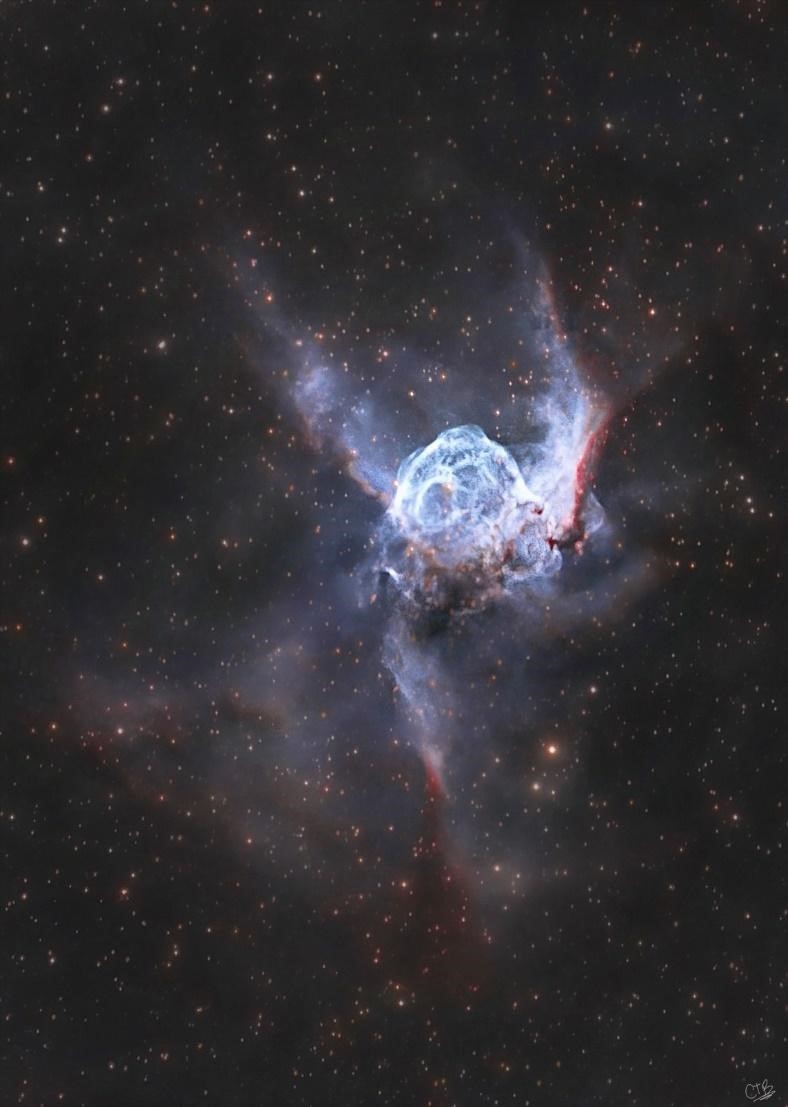Thor’s Helmet, astrophotography, emission nebula, explore scientific, astronomy, telescope, camera, constellation Canis Major