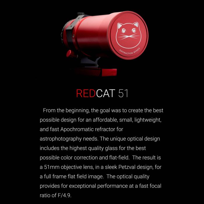 William Optics WhiteCat 51mm f/4.9 Petzval Apo Refractor Telescope