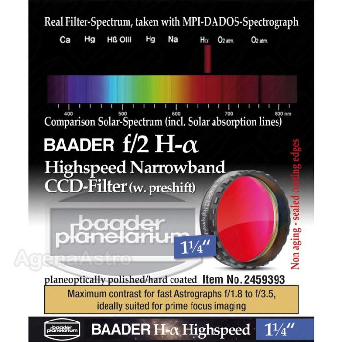 Baader f/2 Highspeed Filter: H-Alpha - 1.25