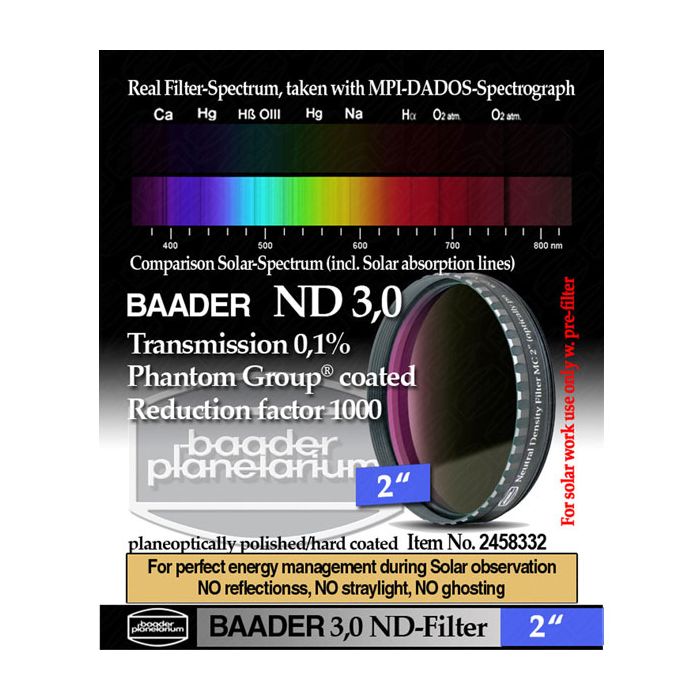 Baader Neutral Density Filter ND-3.0 0.1% Transmission - 2