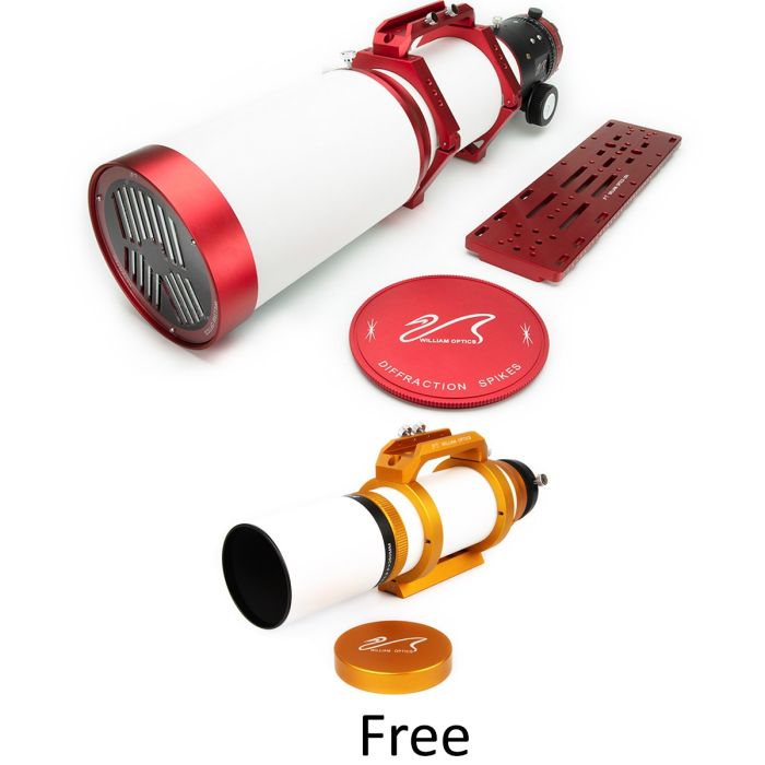 William Optics FLT 120 Fluorostar 120mm f6.5 Triplet Apo Refractor with Carry Case - Red - Free Guidescope