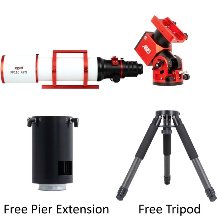 Refractor Telescope APO Telescopes ZWO FF110 w/ AM5N Mount, TC40 Tripod & 200mm Pier Extension
