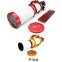 William Optics FLT 120 Fluorostar 120mm f6.5 Triplet Apo Refractor with Carry Case - Red - Free Guidescope
