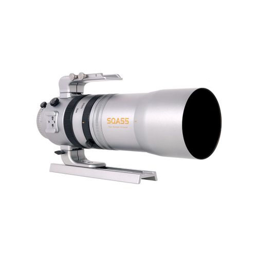 Askar SQA55 f/4.8 Quintuplet Petzval Refractor Telescope side profile feattuing finder base