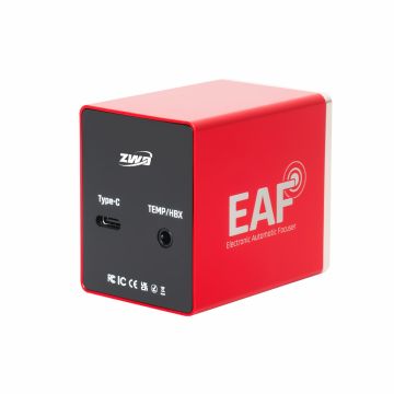 ZWO EAFN Electronic Automatic Focuser - front view with ports