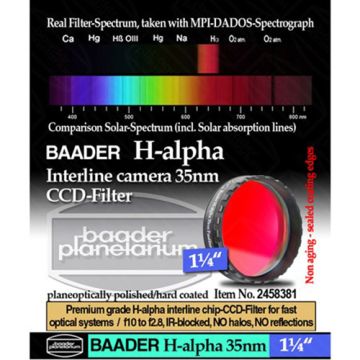 Discontinued: Baader H-Alpha 35nm CCD Filter - 1.25in. # FHAL-1 2458381