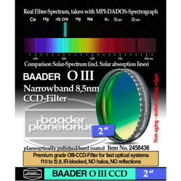 Discontinued: Baader Narrowband O-III (8.5nm) CCD-Filter - 2in. # FOIIIN-2 2458436
