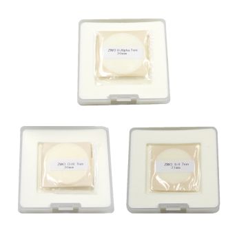 Open Box: ZWO Narrowband SHO (S-II, H-a and O-III) Imaging Filter Set - 36mm Round Unmounted # NBSET36