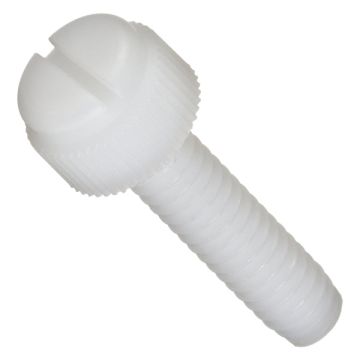 Thumb Screw, Plastic, Knurled Head, Slotted Drive, Metric M4x0.7, 12mm Length (Pack of 4)