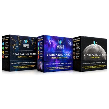 Cosmic Shards (3) Stargazing Cards Set - Constellations, The Moon, Messier Catalog