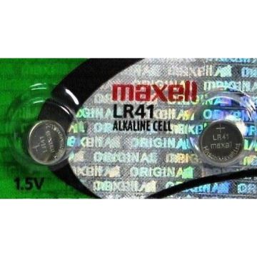 Maxell LR41 1.5 Volt Alkaline Battery (Pack of 2 Batteries)