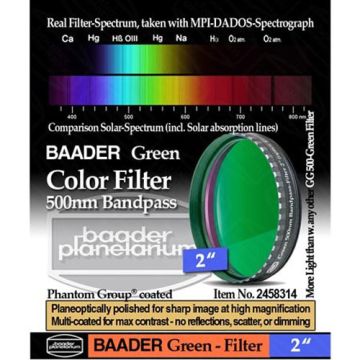 Baader Premium Eyepiece Filter: Green, 500nm Bandpass - 2