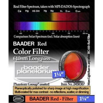 Baader Premium Eyepiece Filter: Red, 610nm Longpass - 1.25
