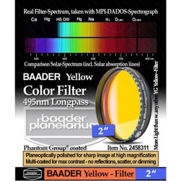 Baader Premium Eyepiece Filter: Yellow, 495nm Longpass - 2