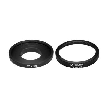 Raf Camera M42x0.75 (T2) Female to M26x0.75 Male Thread Adapter with Stop Ring for William Optics Binoviewers