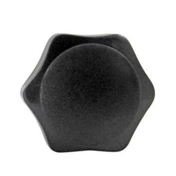 Hand Knob, 6-Lobed Star Shaped Plastic Head with Plated Steel Stud, 1/4