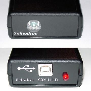 Unihedron Sky Quality Meter with Lens - Narrow Field of View / USB Data Logging: Enviro Kit with Solar Charger & Housing # SQM-DLHSC