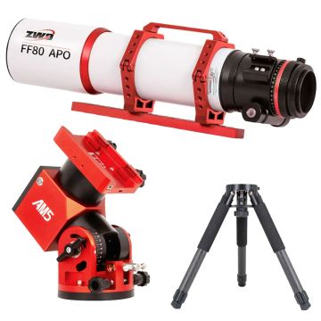 ZWO FF80 Apo Telescope, AM5N Equatorial Mount & FREE Tripod Holiday Bundle