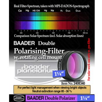 Baader 1.25" Double Polarization Filter with Rotating Filter Cell # FPOL-1D 2408340
