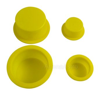 Agena Dust Plug: OD = 0.965" (24.5mm), Plastic, Yellow