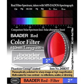 Baader Premium Eyepiece Filter: Red, 610nm Longpass - 2" # FCFR-2 2458317