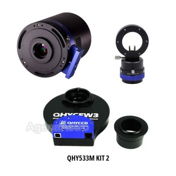 QHY 533M Cooled Monochrome Astronomy Camera Kit with Small OAG & 1.25"/31mm Filter Wheel