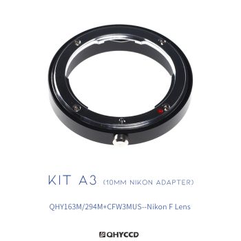QHY Adapter Kit - Combo A3 (For QHY Cameras with 4/3" Sensors & Nikon F Lenses) # 020102