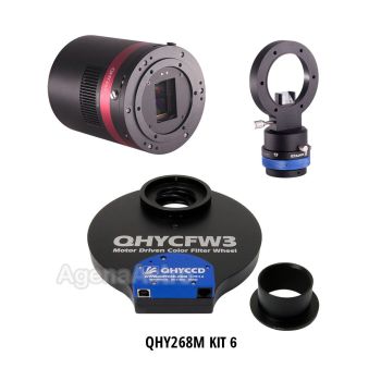 QHY 268M-PH Cooled Monochrome Astronomy Camera Kit with Medium Pro OAG & Large 2"/50mm Filter Wheel