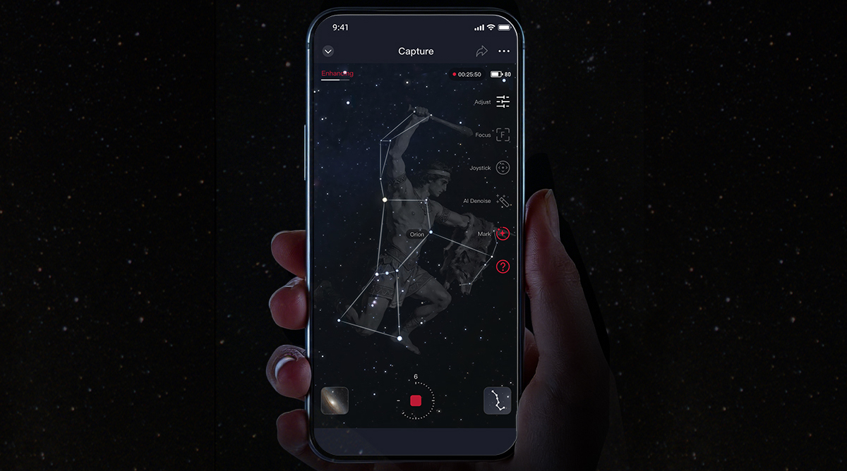 ZWO Seestar S30 Pro Smart Telescope application with smart constellation recognization
