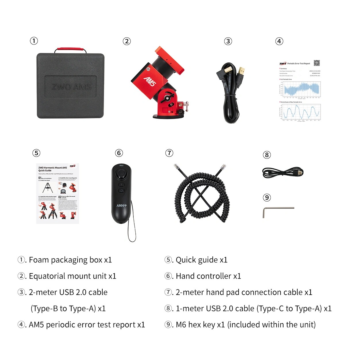 ZWO AM5N In The Box Items
