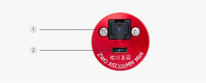 ZWO ASI220MM Mini Rear Ports