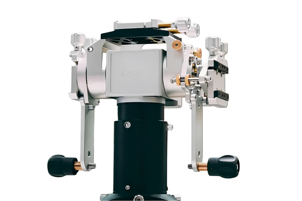 EmCan AZ40 Strain Wave Alt-Az Mount front view with the logo visible