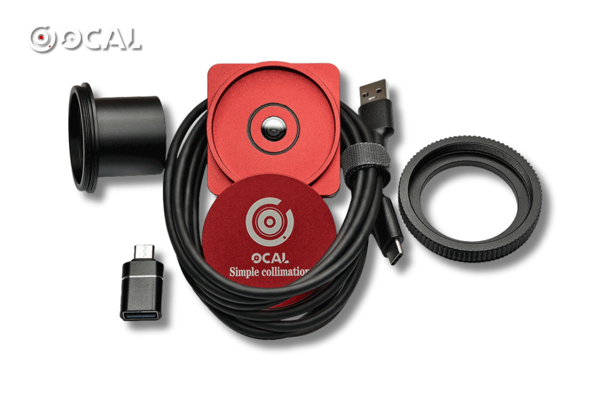 OCAL Electronic Collimator Pro banner showing all included items 