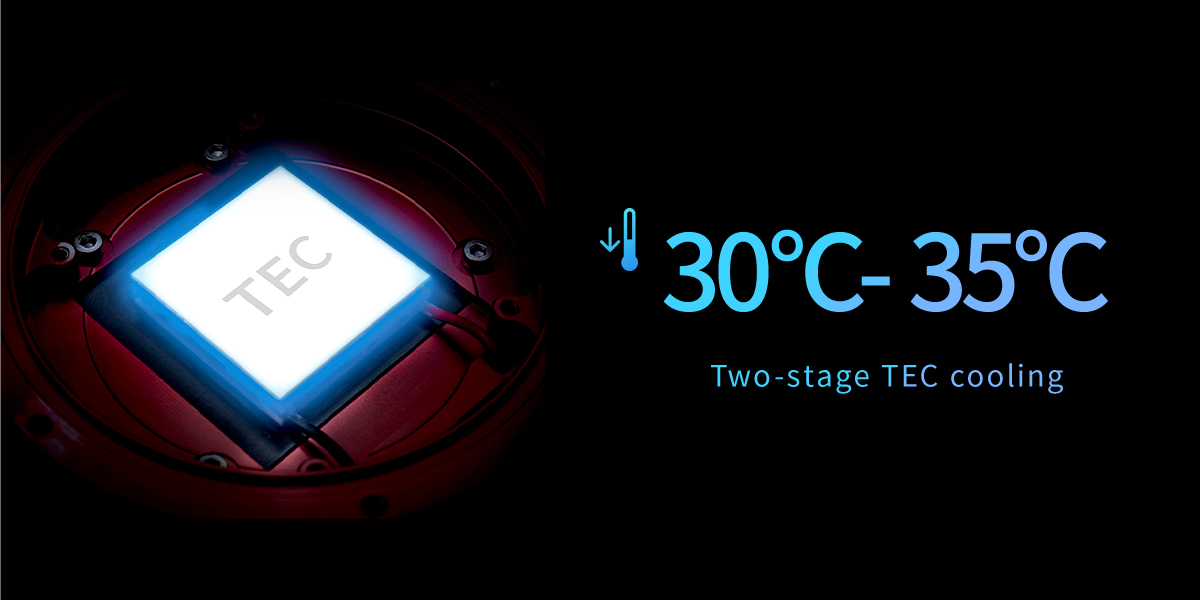 TEC cooling reduces sensor temperature. 