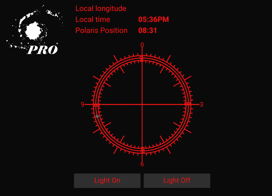 Sky-Watcher EQ-AL55i Pro Synscan pro apppolar alignment screen