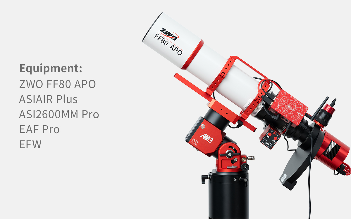 ZWO AM3N - Equipment: ZWO FF80, ASIAIR Plus, ASI2600MM Pro, EAF Pro, EFW
