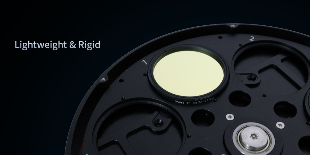 EFW filter wheel filter carousel with filter threaded in.