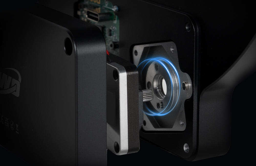 The EFWs high-precision stepper motor.