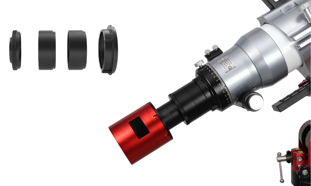 Nakoh 92GX f/6.5 Quintuplet Petzval Flat‑Field Astrograph included camera adapter kit.