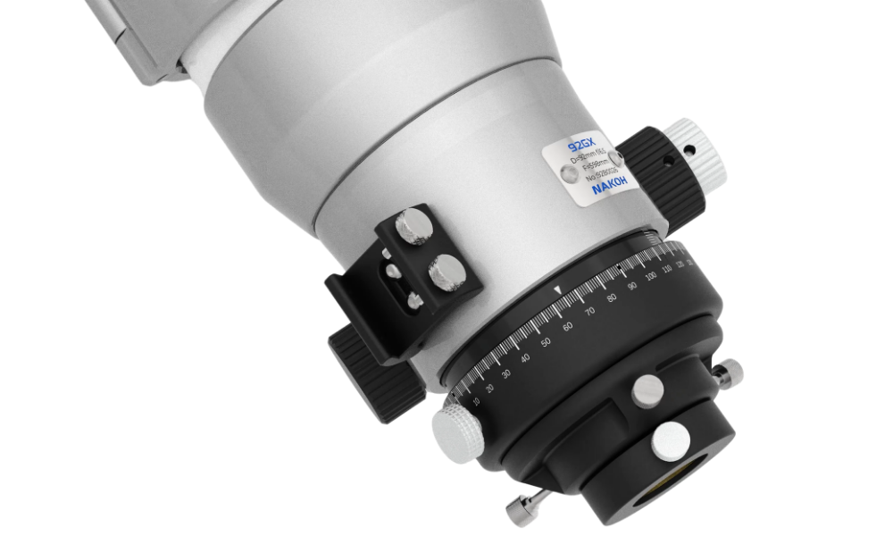 Nakoh 92GX f/6.5 Quintuplet Petzval Flat‑Field Astrograph camera rotator for perfect framing.