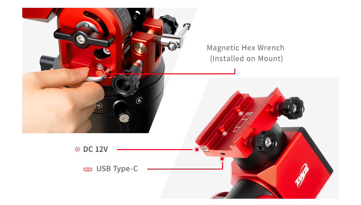 ZWO AM3N - Integrated Type-C and DC Power Ports