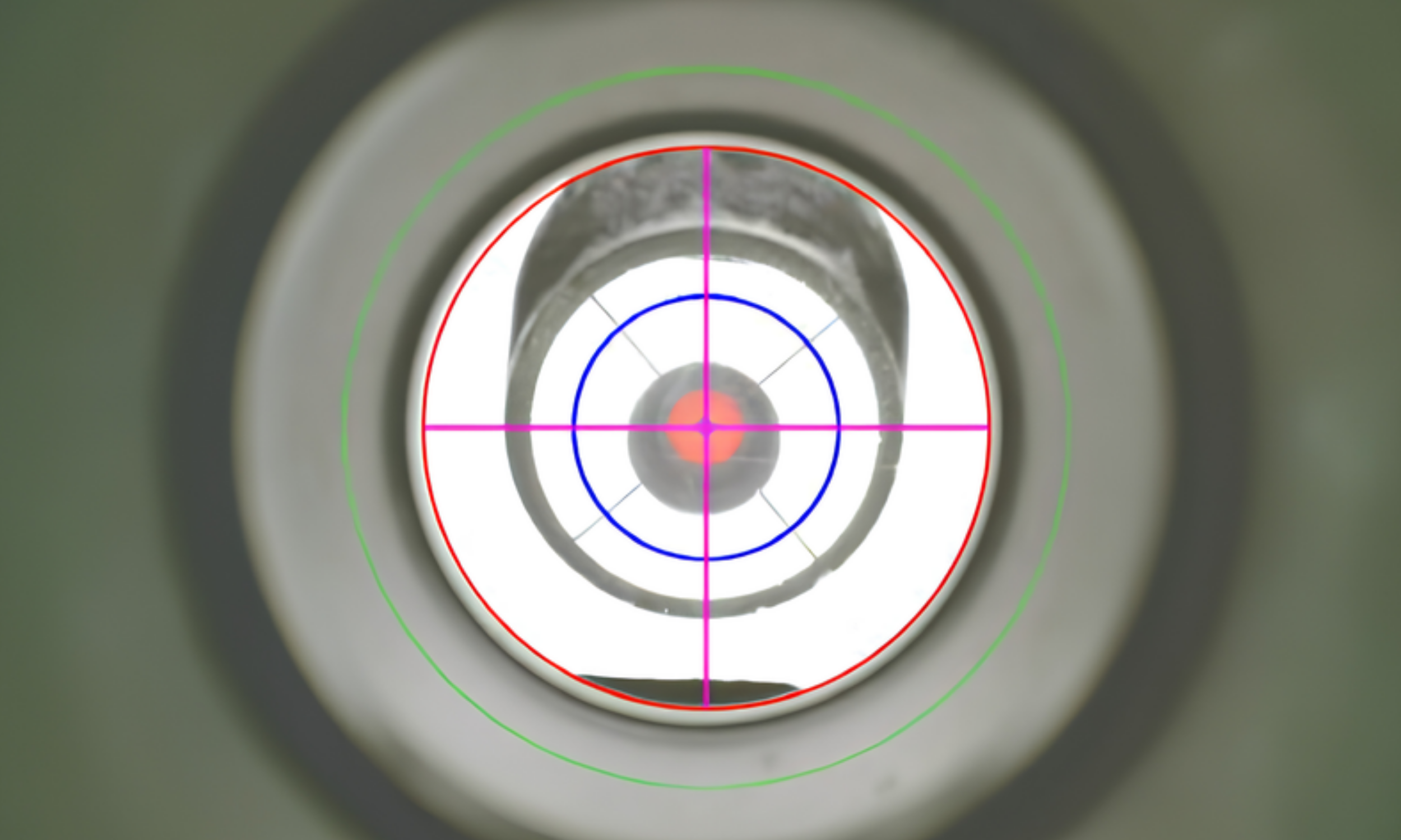 OCAL Electronic Collimator Pro crosshairs for collimating