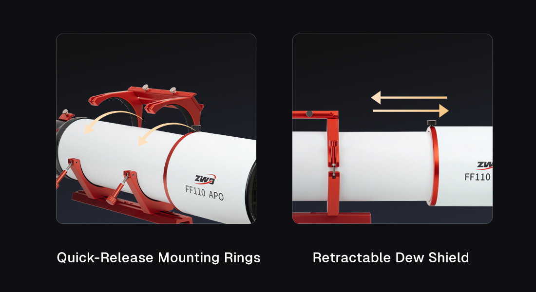 Refractor&nbsp;Telescope ZWO FF Series APO Apochromatic Telescopes - Telescope Rings