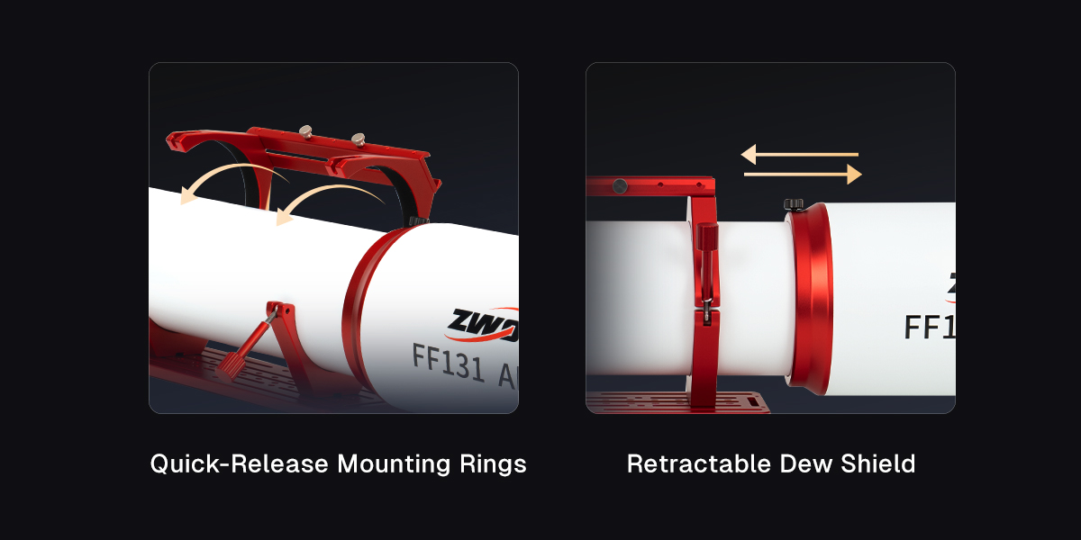 Refractor&nbsp;Telescope ZWO FF Series APO Apochromatic Telescopes - Telescope Rings