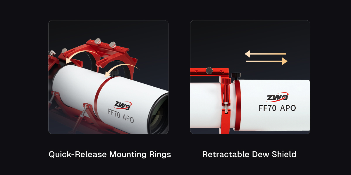 Refractor&nbsp;Telescope ZWO FF Series APO Apochromatic Telescopes - Telescope Rings
