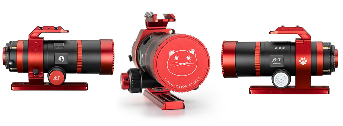 William Optics Ultra-Cat 56mm f/4.8 Petzval Refractor Telescope 3 different side views