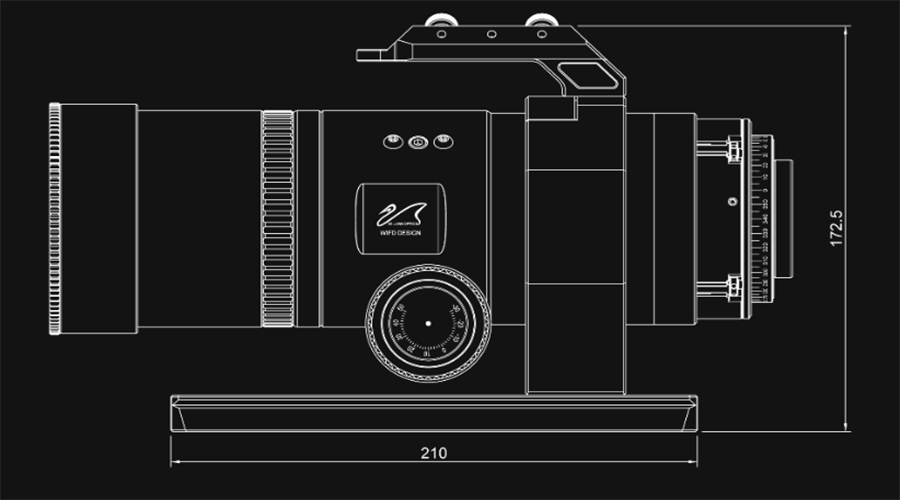 William Optics Ultra-Cat 56mm f/4.8 Petzval Refractor Telescope mechanical diagram