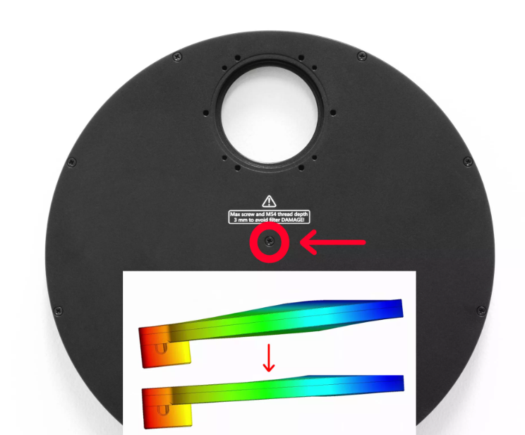 Wanderer Astro Snowflake 8x50 Filter Wheel for 50mm & 2" Filters rigidity for more stable performance.