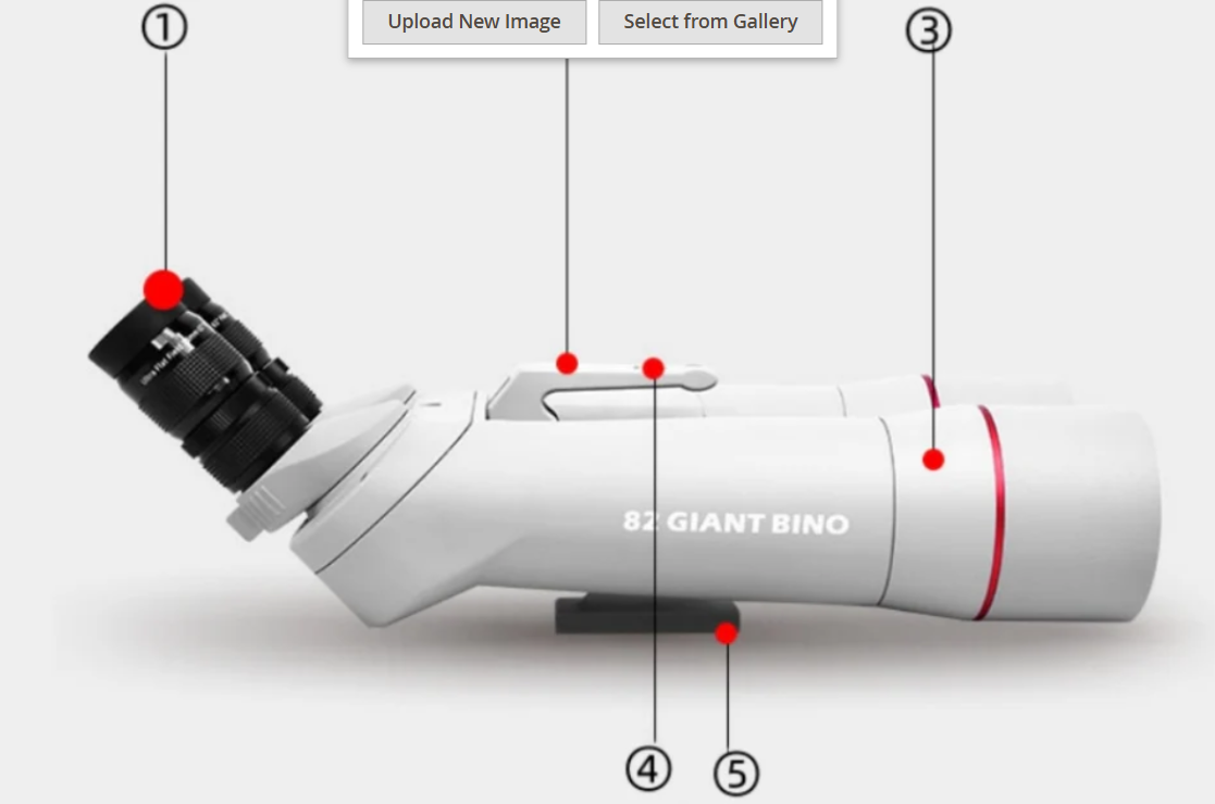 Sky Rover 70mm Giant Binoculars structrual diagram